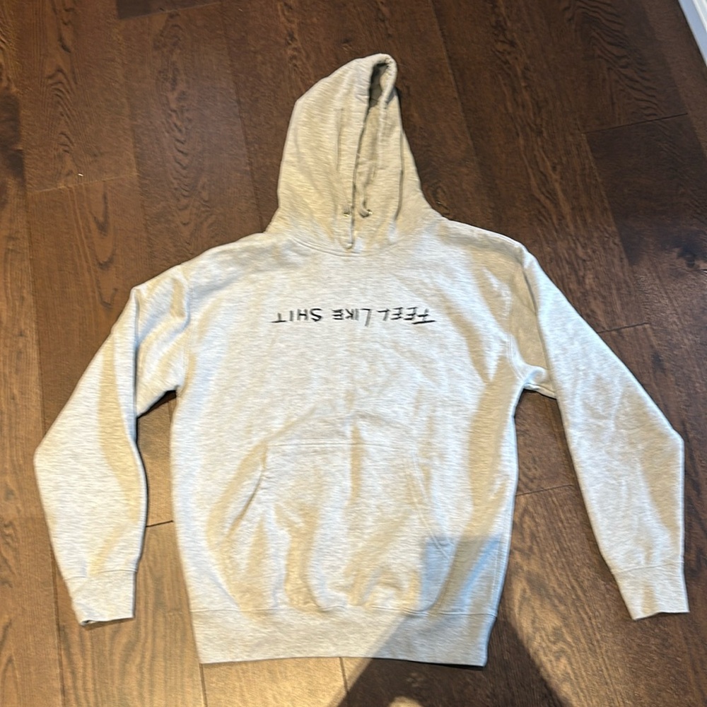 Gray 'Feel Like Shit' Graphic Hoodie - Unbranded